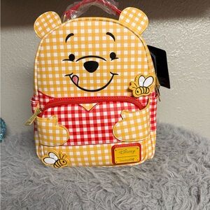 Disney Yellow & Red Gingham Winnie the Pooh Kids Backpack